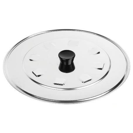 TAPA C/DESVAPO  ACERO INOX 32 CM   CAJA 12 UNID.