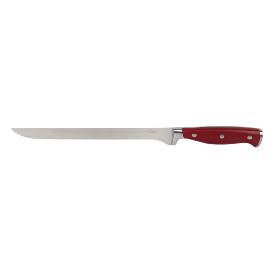 CUCHILLO JAMONERO/SALMONERO HOJA 25CM MODELO AGUACEJO ROJO