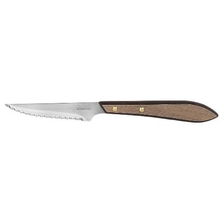 PACK 3 CUCHILLO CHULETERO MICRODENTADO HOJA 10CM  MODELO GULASH COLOR NOGAL