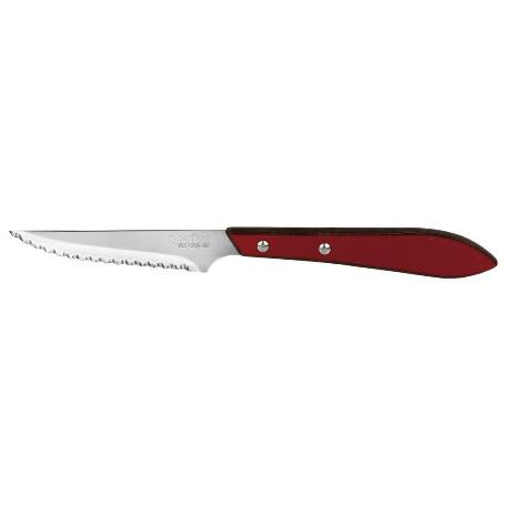 PACK 3 CUCHILLO CHULETERO MICRODENTADO HOJA 10CM  MODELO GULASH ROJO