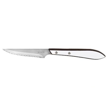 PACK 3 CUCHILLO CHULETERO  MICRODENTADO HOJA 10CM  MODELO GULASH BLANCO