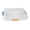 TARTERA RECTANGULAR AZUL OPACA PAVLOVA CON ASAS 38 X 28 X 13 CM   CAJA 5 UNID.