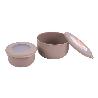 SET DE 3 RECIPIENTES REDONDOS CON TAPA 100 ML, 250 ML, 500 ML