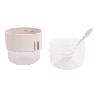 SET DE 3 RECIPIENTES CON TAPA, CUCHARA Y COMPARTIMIENTO INTERIOR  200ML+200ML