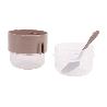SET DE 3 RECIPIENTES CON TAPA, CUCHARA Y COMPARTIMIENTO INTERIOR  200ML+200ML