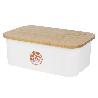 PANERA CON TAPA DE BAMBÚ COLOR BLANCO/MADERA 36 X 24 X13 CM