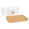 PANERA CON TAPA DE BAMBÚ COLOR BLANCO/MADERA 36 X 24 X13 CM