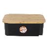 PANERA CON TAPA DE BAMBÚ COLOR NEGRO/MADERA 36 X 24 X13 CM