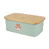 PANERA CON TAPA DE BAMBÚ COLOR VERDE/MADERA 36 X 24 X13 CM