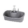 ESTROPAJERO CON DOSIFICADOR GRIS CLARO 26X13X16.5CM VENTA UNITARIA