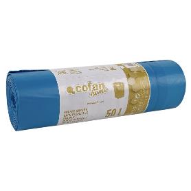 BOLSA DE BASURA  AUTOCIERRE PERFUMADA  70 X70 CM G.120 COLOR AZUL10 UDS 50L