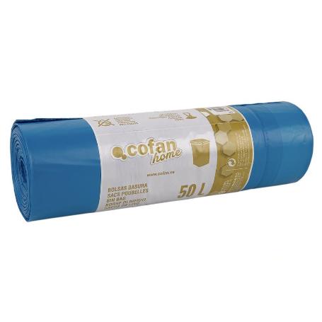 BOLSA DE BASURA  AUTOCIERRE PERFUMADA  70 X70 CM G.120 COLOR AZUL10 UDS 50L