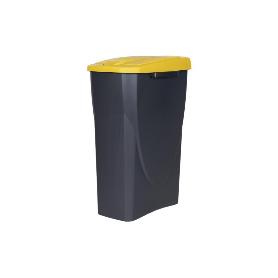 CUBO DE BASURA PARA RECICLAR 25 LITROS  COLOR AMARILLO 21.5 X 36 X 51 CM