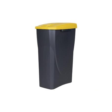 CUBO DE BASURA PARA RECICLAR 25 LITROS  COLOR AMARILLO 21.5 X 36 X 51 CM