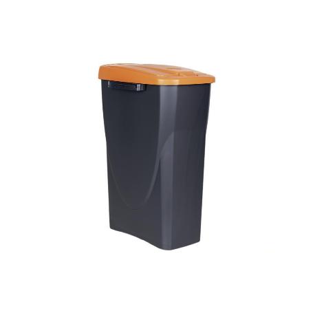 CUBO DE BASURA PARA RECICLAR 25 LITROS  COLOR NARANJA 21.5 X 36 X 51 CM