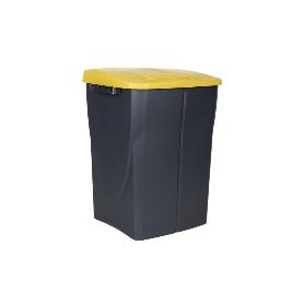 CUBO DE BASURA PARA RECICLAR 45 LITROS  COLOR AMARILLO 36.5 X 36 X 51  CM