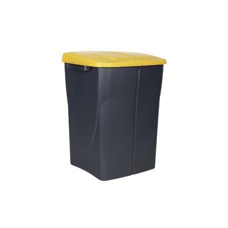 CUBO DE BASURA PARA RECICLAR 45 LITROS  COLOR AMARILLO 36.5 X 36 X 51  CM