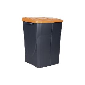 CUBO DE BASURA PARA RECICLAR 45 LITROS  COLOR NARANJA 36.5 X 36 X 51  CM