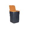 CUBO DE BASURA PARA RECICLAR 45 LITROS  COLOR NARANJA 36.5 X 36 X 51  CM