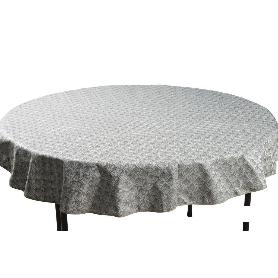 MANTEL REDONDO ARCOS VERDES ANTIMANCHAS RESINADO JACQUARD CONFECCIONADO 50% ALGODÓN 50% POLIESTER 1,40 M