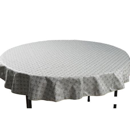 MANTEL REDONDO ARCOS VERDES ANTIMANCHAS RESINADO JACQUARD CONFECCIONADO 50% ALGODÓN 50% POLIESTER 1,60 M