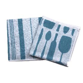 PACK 2 PAÑOS COCINA 50X50 AZUL