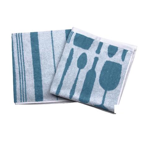 PACK 2 PAÑOS COCINA 50X50 AZUL