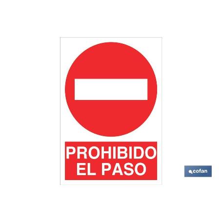 SEÑAL ADHESIVO 148X105MM. PROHIBIDO EL PASO