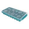 CUBITERA HIELO CON TAPA COLOR TURQUESA 12.5X26X4 CM   CAJA 6 UNID.