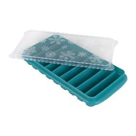 CUBITERA HIELO CON TAPA COLOR TURQUESA 12.5X26X4 CM VENTA UNITARIA