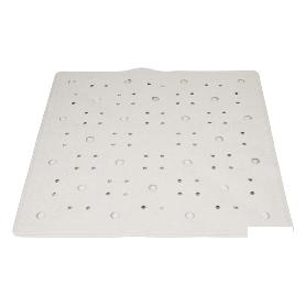 ALFOMBRA ANTIDESLIZANTE CON VENTOSAS  BAÑERA/DUCHA BLANCO 53 X 53 CM