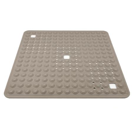 ALFOMBRA PLUS  ANTIDESLIZANTE CON VENTOSAS BAÑERA/ DUCHA BEIS PIEDRA 60 X 60 CM