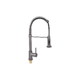 GRIFO DE COCINA MONOMANDO CON ROCIADOR GRIS ANTRACITA
