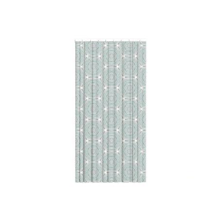 CORTINA DE BAÑO HEXAGONOS  POLIÉSTER 140X200