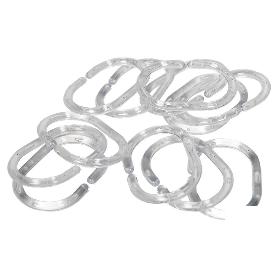PACK 12 ANILLAS CORTINAS BAÑO TRANSPARENTE