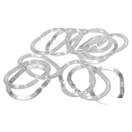 PACK 12 ANILLAS CORTINAS BAÑO TRANSPARENTE