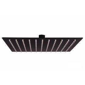 CABEZAL DE DUCHA CUADRADO EXTRAFINO DE ACERO INOXIDABLE 304 NEGRO MATE 24,5 X 24,5 CM