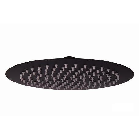CABEZAL DE DUCHA REDONDO EXTRAFINO DE ACERO INOXIDABLE 304 NEGRO MATE Ø24,5 CM