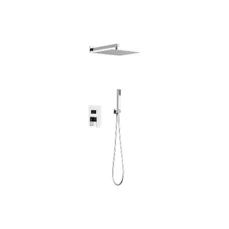 CONJUNTO DE DUCHA EMPOTRADA MONOMANDO CUADRADA CROMADA