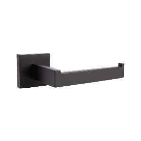 PORTARROLLOS/TOALLERO NEGRO MATE DE ACERO CON DISEÑO CUADRADO GAMA FAIAL 16 X 8 X 5,5 CM