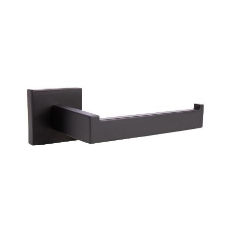 PORTARROLLOS/TOALLERO NEGRO MATE DE ACERO CON DISEÑO CUADRADO GAMA FAIAL 16 X 8 X 5,5 CM