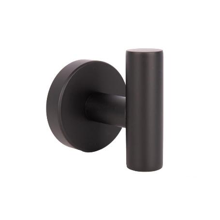 PERCHA NEGRA MATE DE ACERO CON DISEÑO REDONDO GAMA RIBEIRA 5 X 5 X 6 CM