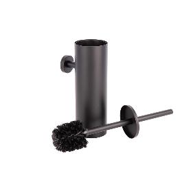 ESCOBILLERO DE PARED PARA INODORO NEGRO MATE DE ACERO GAMA RIBEIRA 9,1 X 12,9 X 39 CM