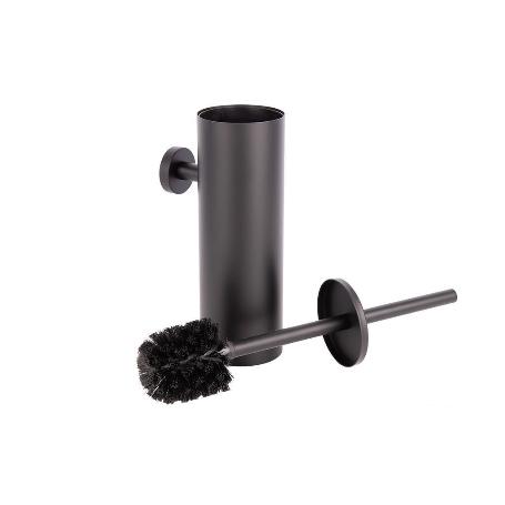 ESCOBILLERO DE PARED PARA INODORO NEGRO MATE DE ACERO GAMA RIBEIRA 9,1 X 12,9 X 39 CM