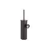 ESCOBILLERO DE PARED PARA INODORO NEGRO MATE DE ACERO GAMA RIBEIRA 9,1 X 12,9 X 39 CM