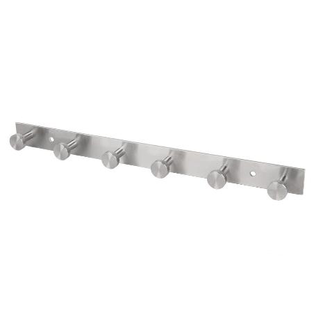 PERCHERO DE PARED DE ACERO INOXIDABLE 304 CON 6 POMOS 33,51 X 2,7 X 2,8 CM