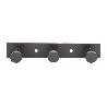 PERCHERO DE PARED NEGRO DE ACERO CON 3 POMOS 15,6 X 2,7 X 2,8 CM