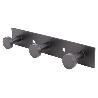 PERCHERO DE PARED NEGRO DE ACERO CON 3 POMOS 15,6 X 2,7 X 2,8 CM