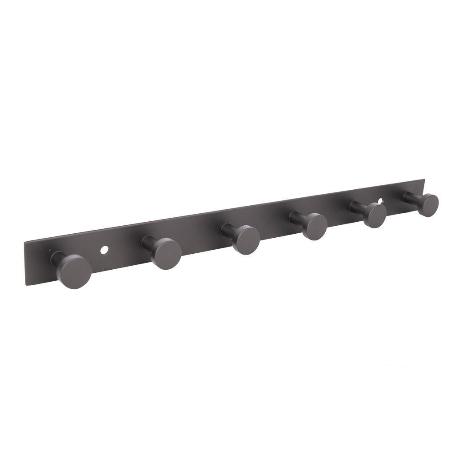 PERCHERO DE PARED NEGRO DE ACERO CON 6 POMOS 33,51 X 2,7 X 2,8 CM