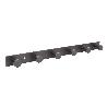 PERCHERO DE PARED NEGRO DE ACERO CON 6 POMOS 33,51 X 2,7 X 2,8 CM